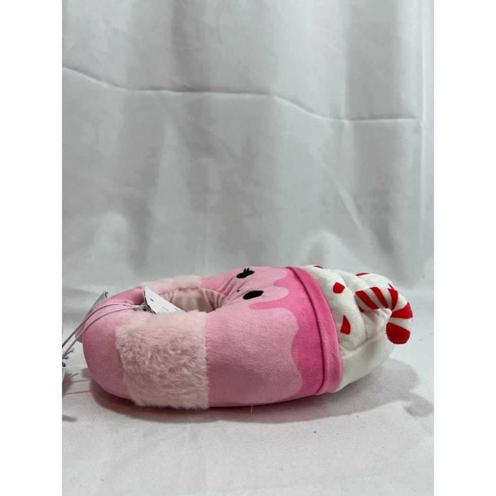 Squishmallows Peppermint Pink Plush Slippers Kids Size 2/3 Holiday Cocoa Cupcake